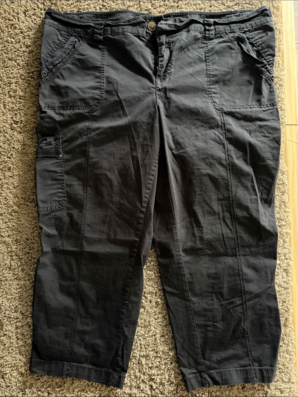Maurices Black Capris with Utility Pockets